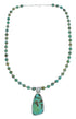 Sterling Silver Turquoise Pendant Bead Native American Necklace Set JX124551